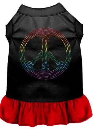 Rhinestone Rainbow Peace Dress Black With Red Sm