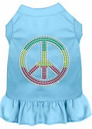 Rhinestone Rasta Peace Dress Baby Blue Xxl