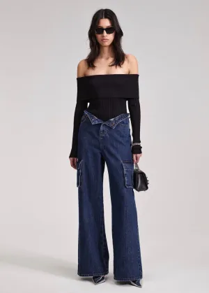 Ribbed Knit Top (Black)