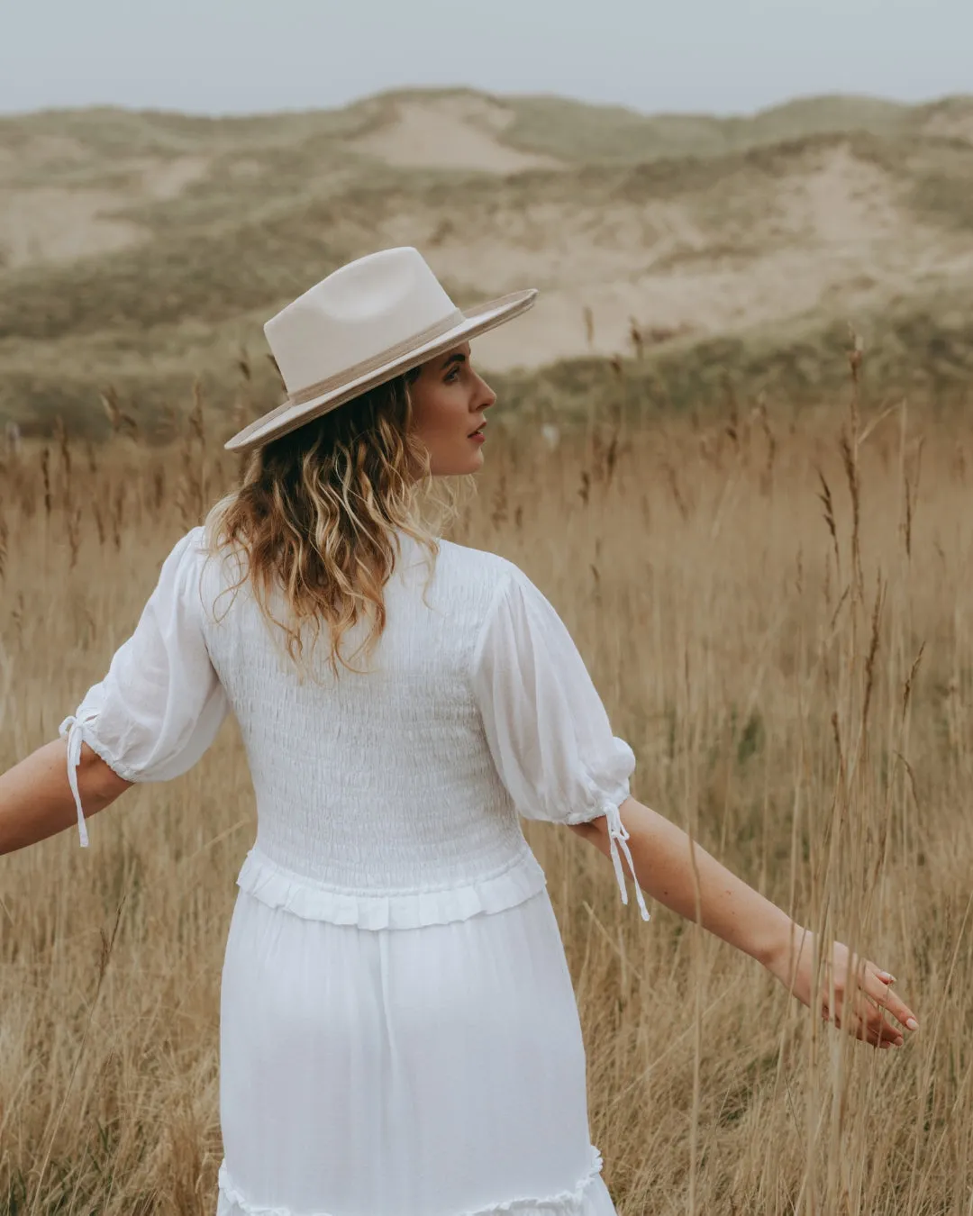 Smocked White Mini Dress