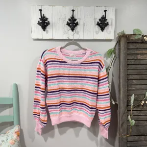 Stripe Sweater-Pink Multi