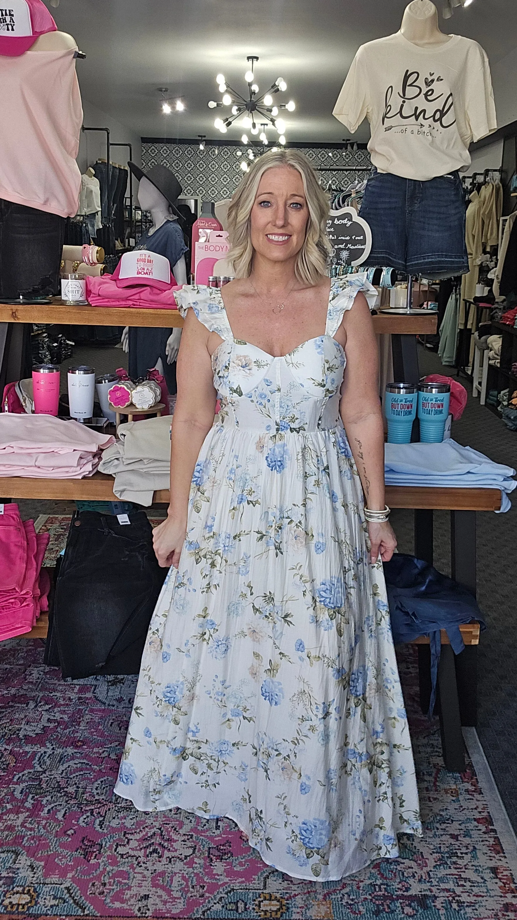 The "Alaina" Floral Sweetheart Maxi Dress