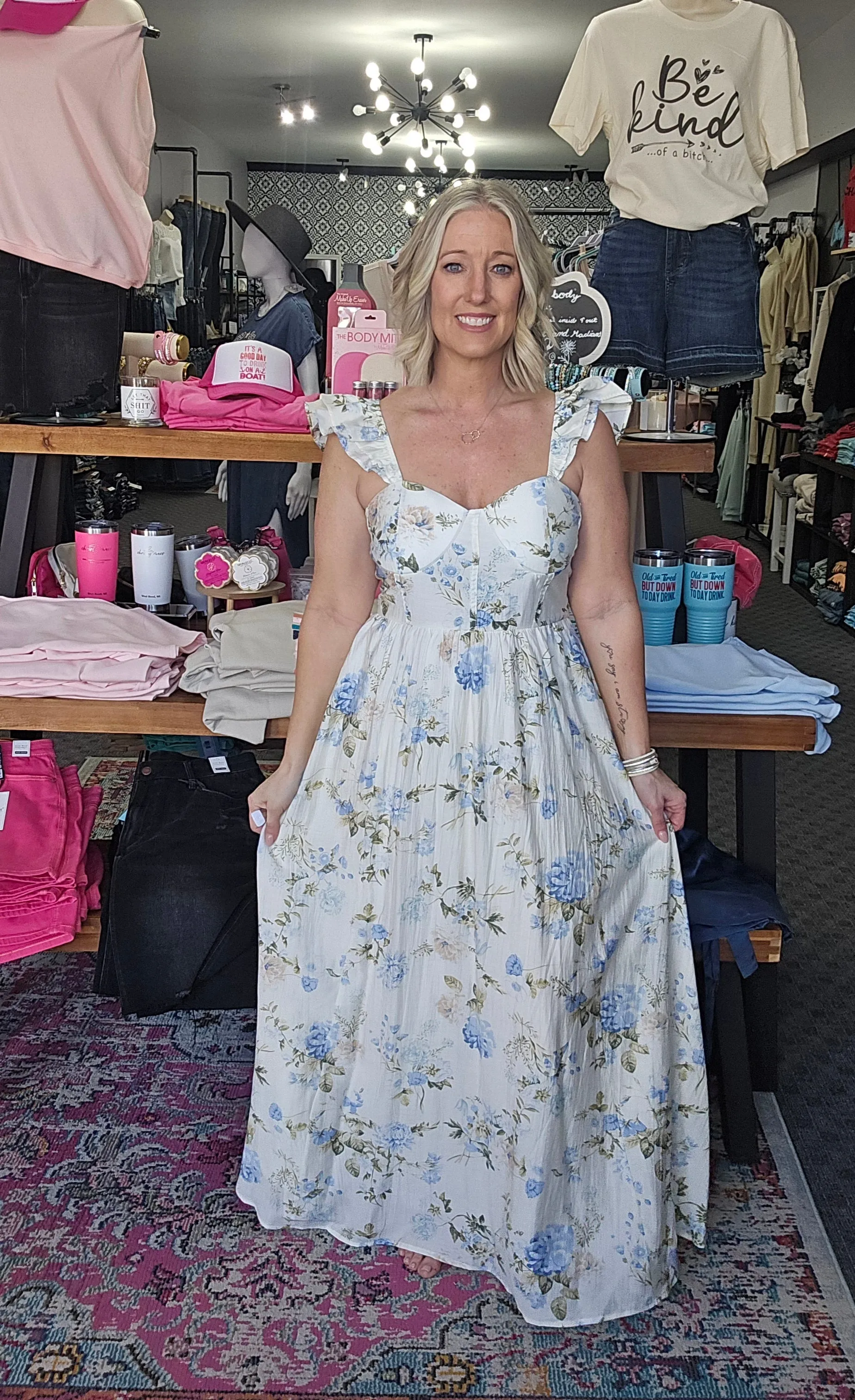 The "Alaina" Floral Sweetheart Maxi Dress