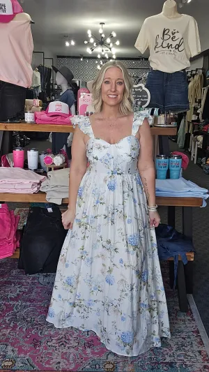The "Alaina" Floral Sweetheart Maxi Dress