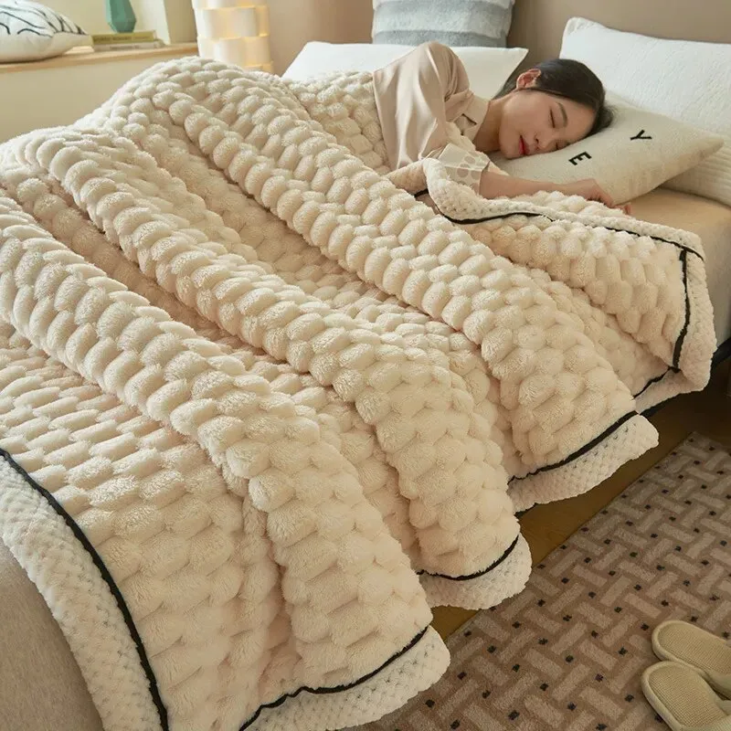 TheWellBeingSoft Fluffy Throw Blanket - Winter Comfort for Sofa & Bedroom