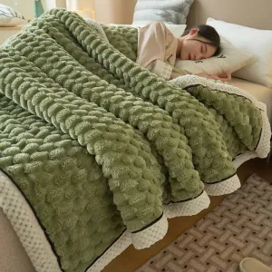 TheWellBeingSoft Fluffy Throw Blanket - Winter Comfort for Sofa & Bedroom