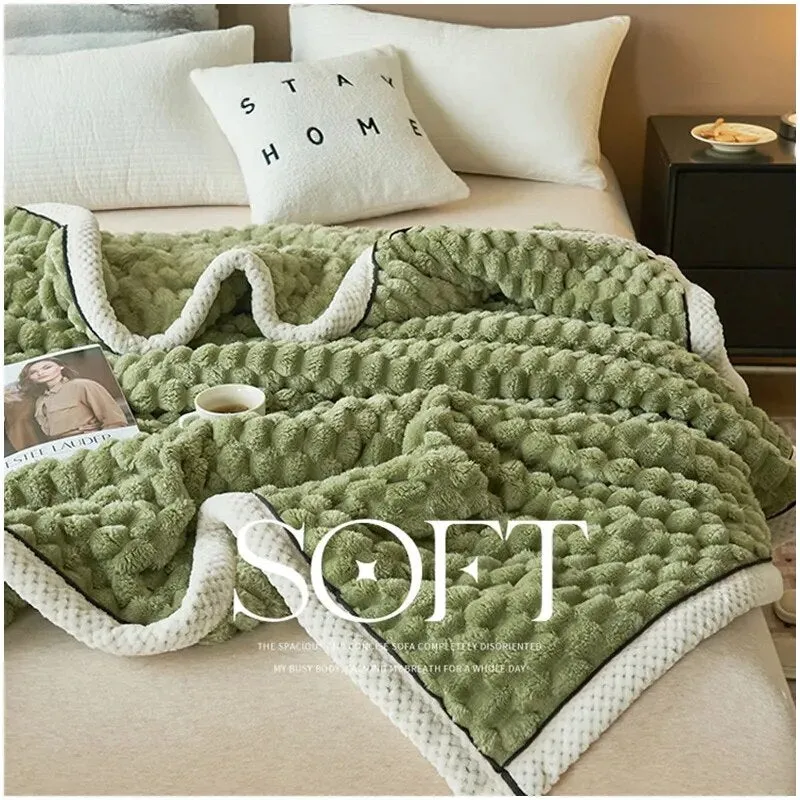 TheWellBeingSoft Fluffy Throw Blanket - Winter Comfort for Sofa & Bedroom