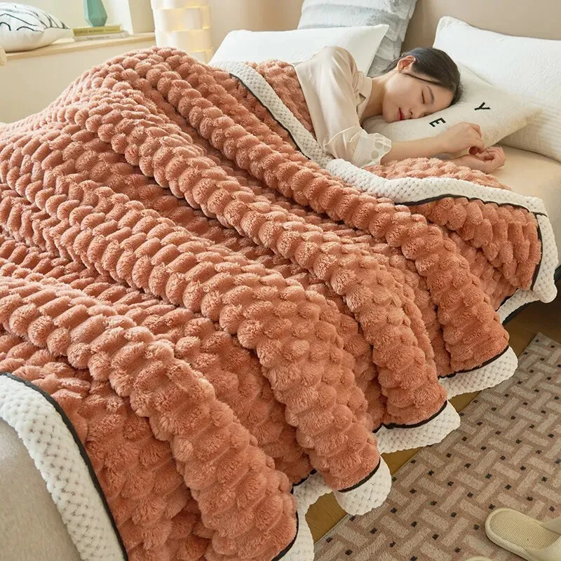TheWellBeingSoft Fluffy Throw Blanket - Winter Comfort for Sofa & Bedroom
