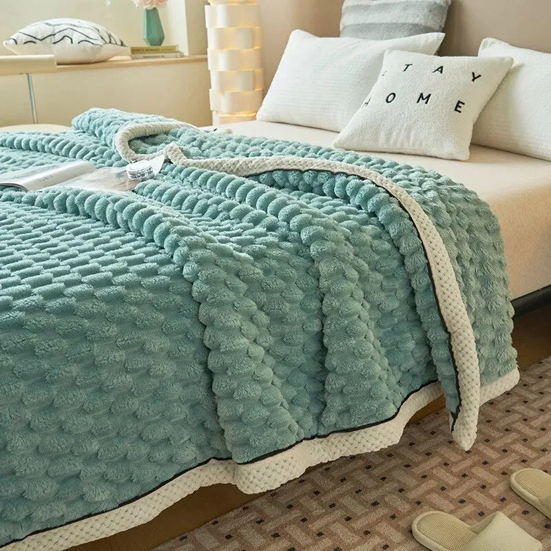 TheWellBeingSoft Fluffy Throw Blanket - Winter Comfort for Sofa & Bedroom