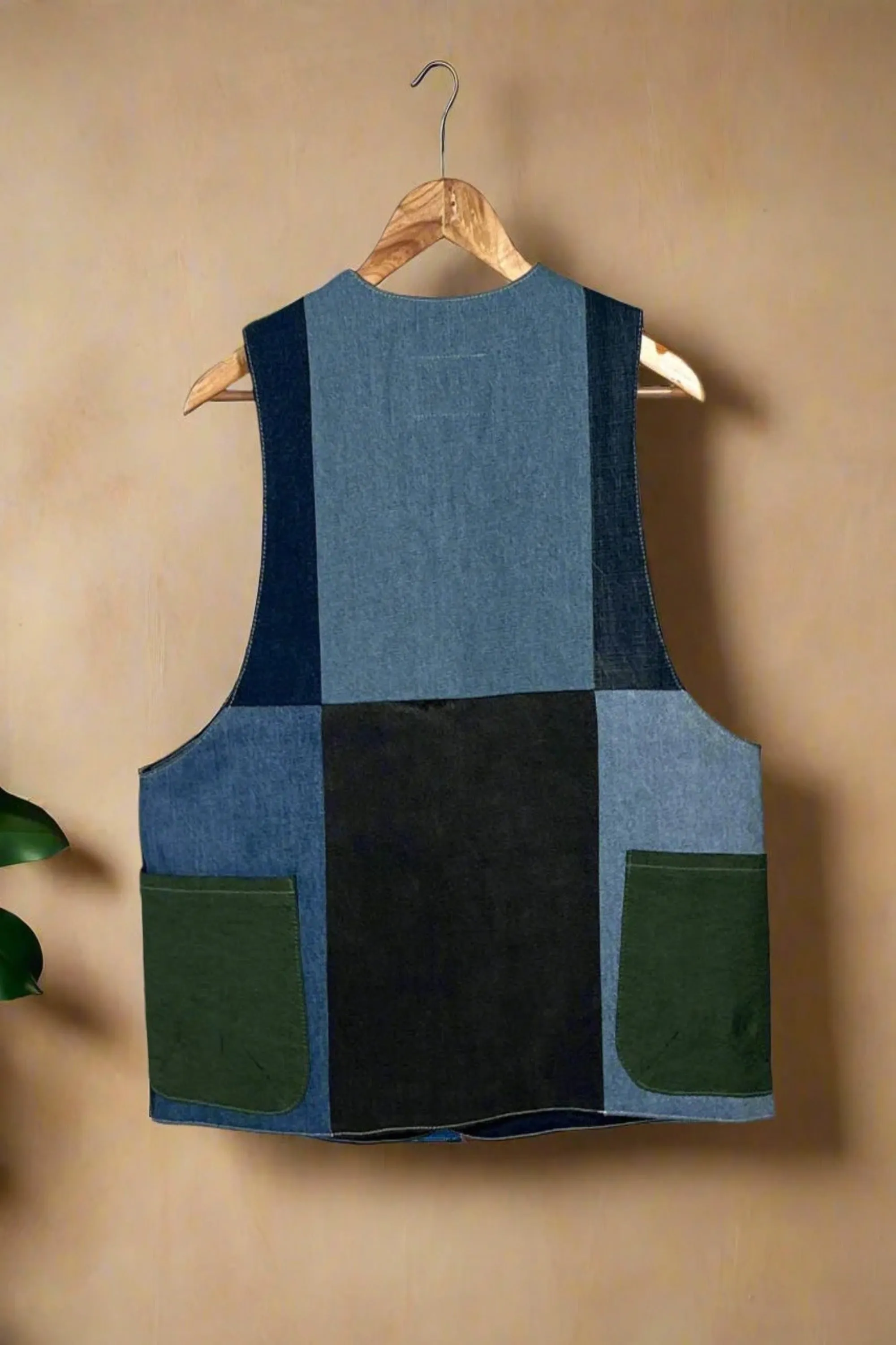 Un Denim - 100% Cotton Unisex Upcycled Denim Gilet Jacket | G169