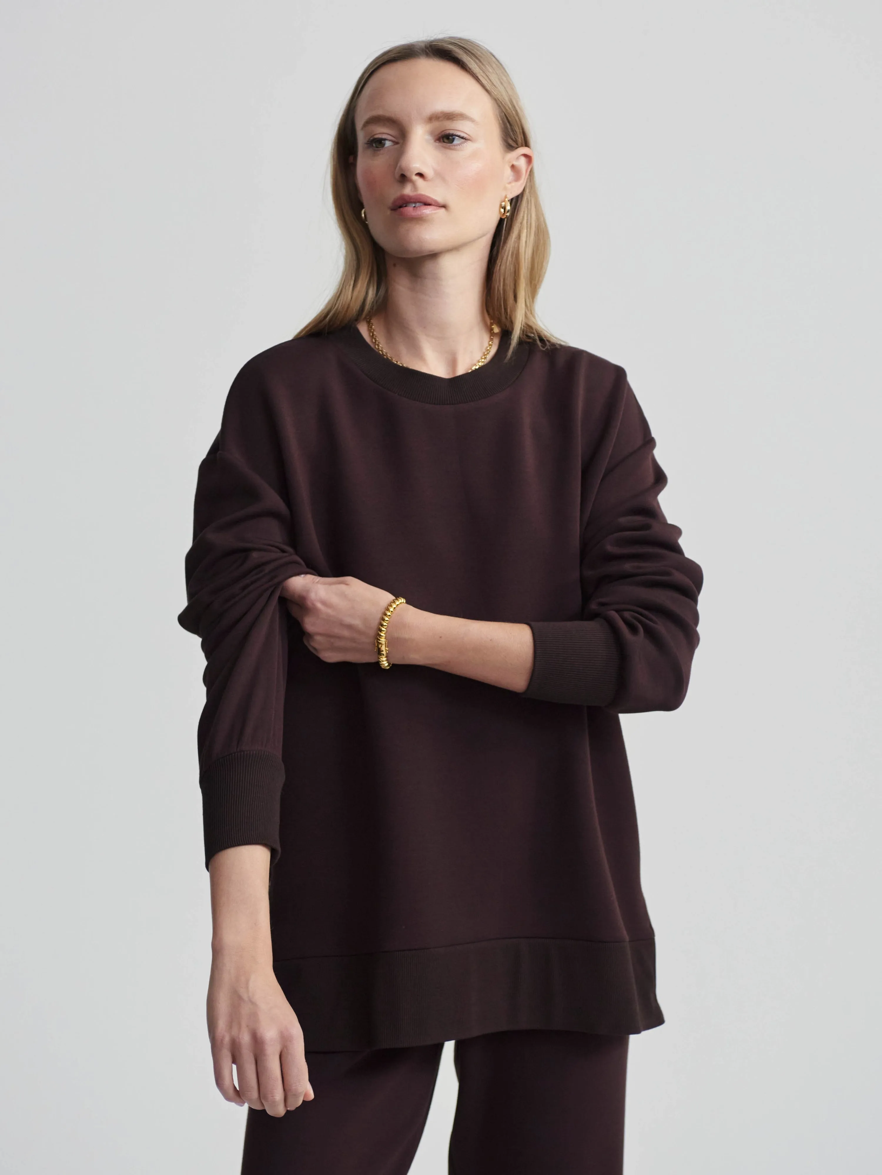 VARLEY | Gabriella Sweatshirt - Coffee Bean