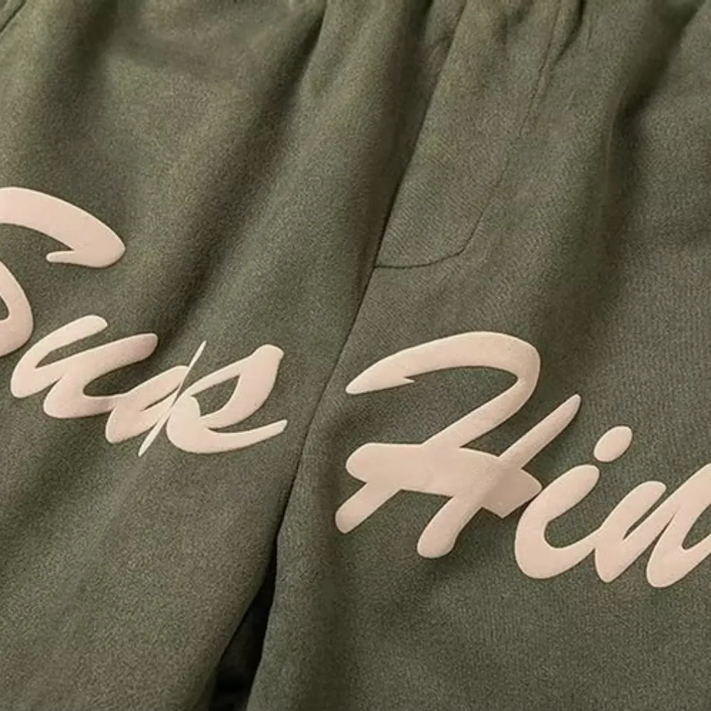 Vintage Letter Print Sweatpants