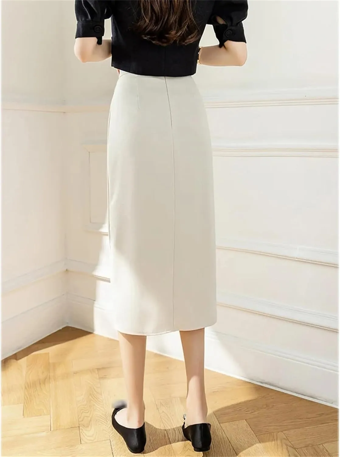 Vintage Skirts Women Pencil Skirts Womens High Waist Split One Step Skirts Black Skirt Irregular Skirts for Women