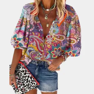 Vire - Damesblouse met paisleyprint