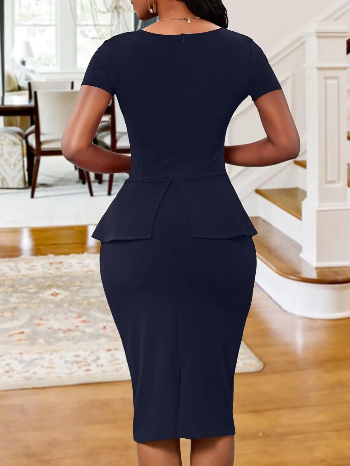 Women 2 Piece Skirt Set Short Sleeve Pencil Skirt Suits Business Church Suit Sexy Summer Birthday Outfits