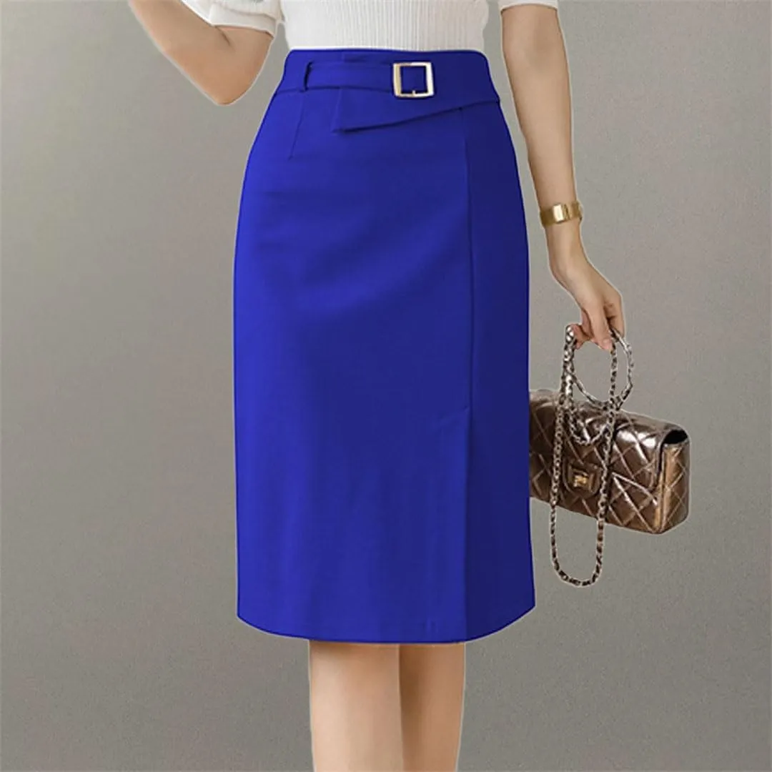 Women High Waist Pencil Skirts Elegant Office Lady OL Style Formal Skirts Vintage Stretch Wrap Hip Midi Skirts