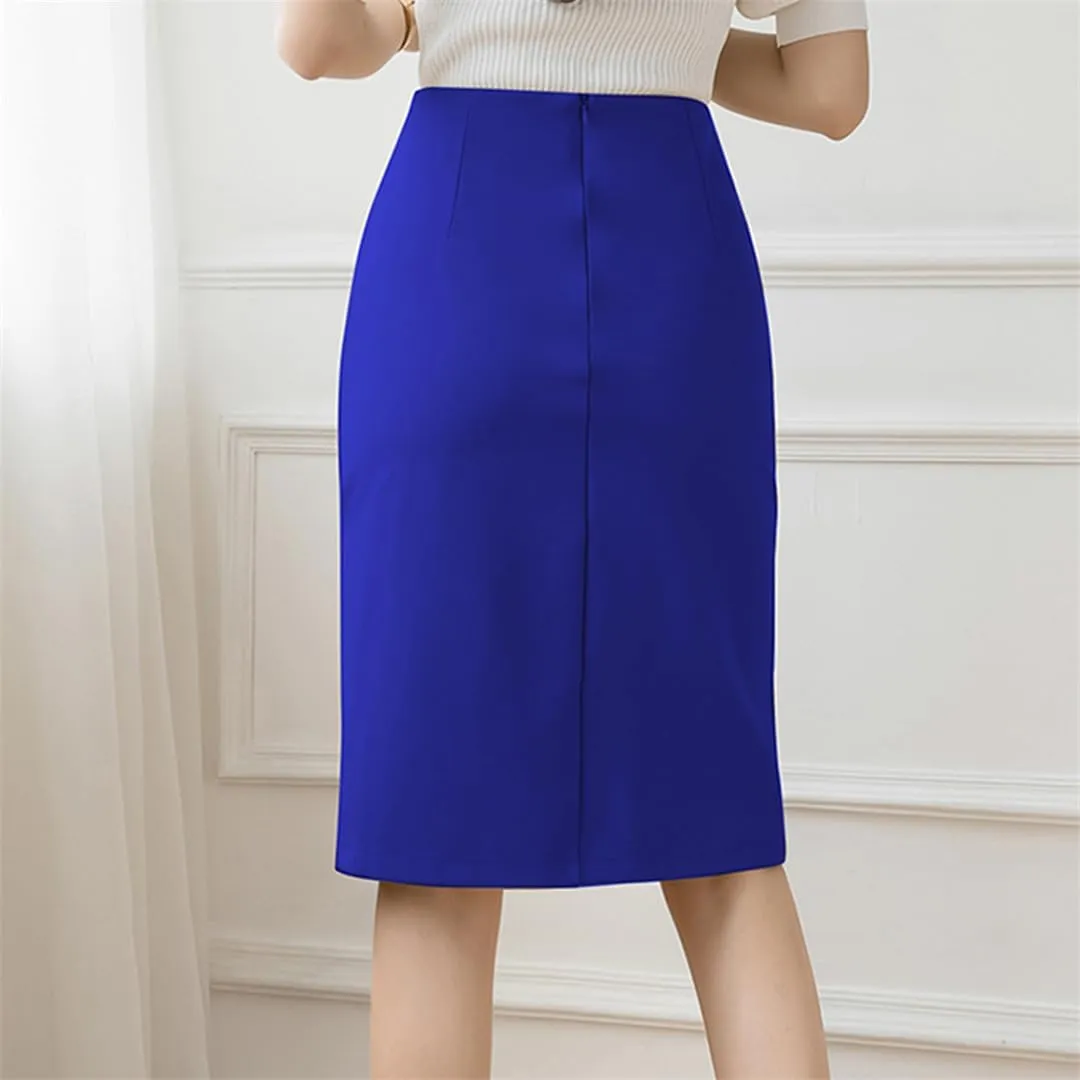 Women High Waist Pencil Skirts Elegant Office Lady OL Style Formal Skirts Vintage Stretch Wrap Hip Midi Skirts