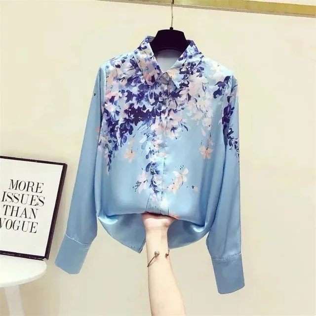 Women's Loose Oversized Vintage Blouses, Elegant Tops, Casual Fashion Shirts    X4875500