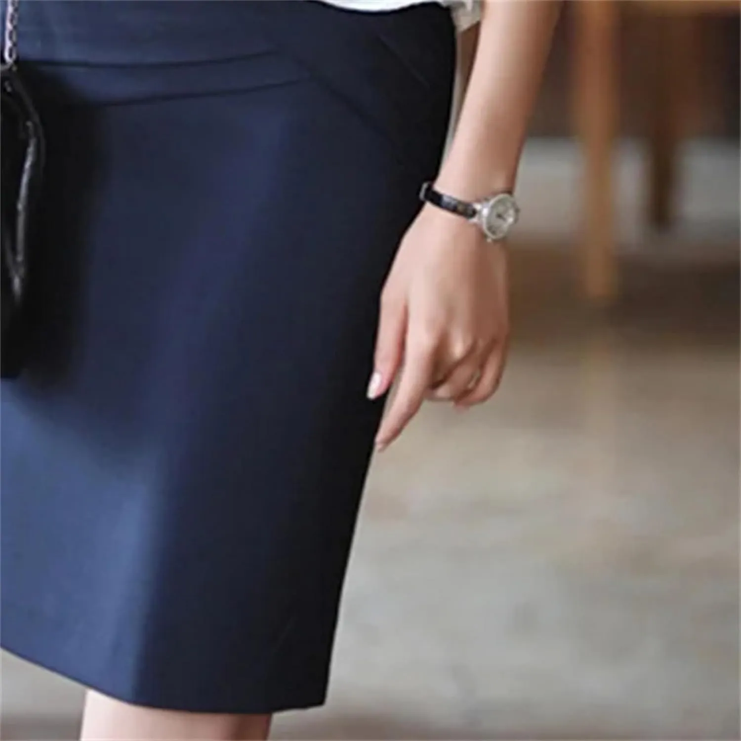 Women's Pencil Skirt  High Waist Above Knee Casual Office Bodycon Skirt for Work Ladies Formal Short Skirt