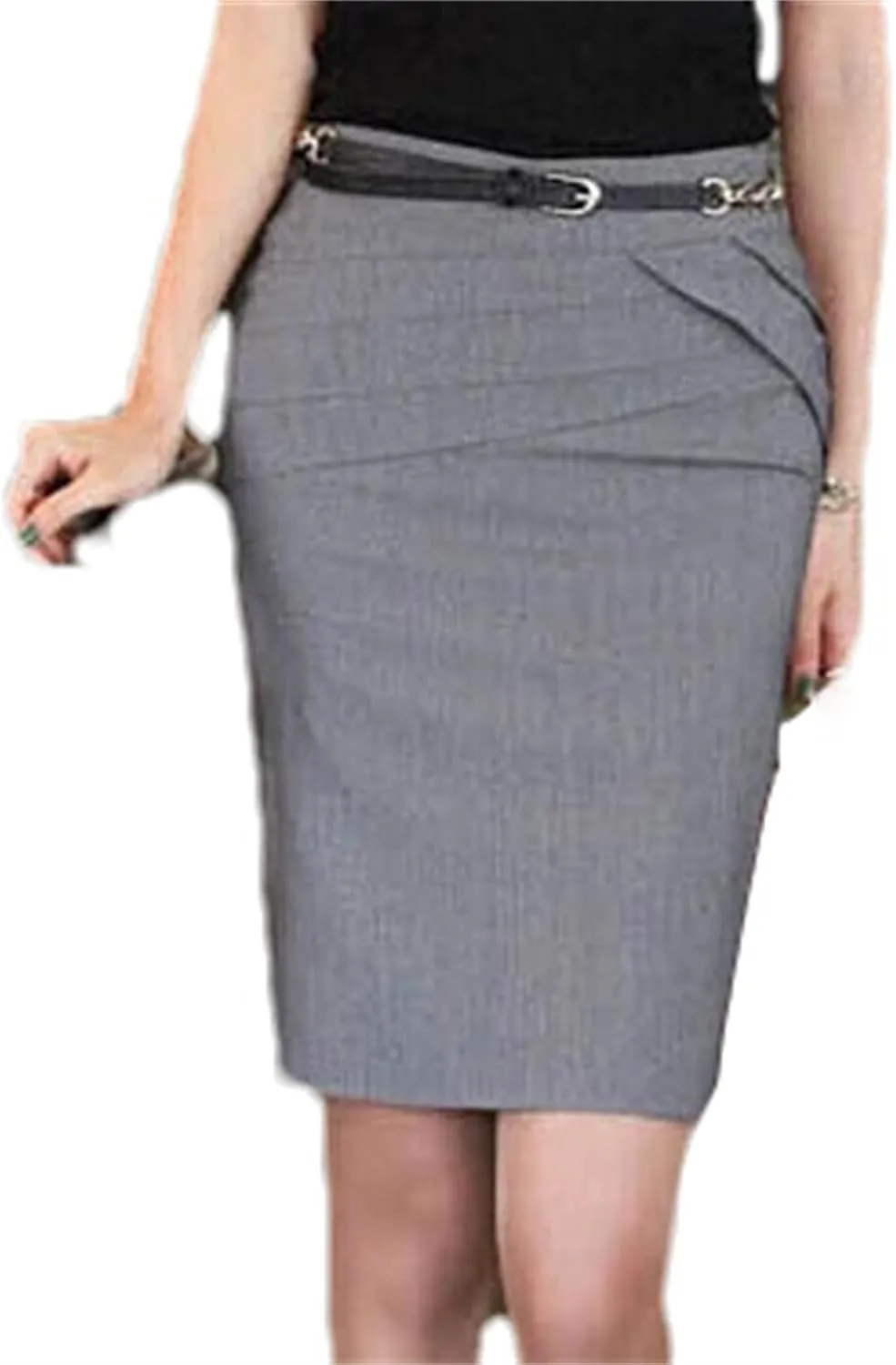 Women's Pencil Skirt  High Waist Above Knee Casual Office Bodycon Skirt for Work Ladies Formal Short Skirt