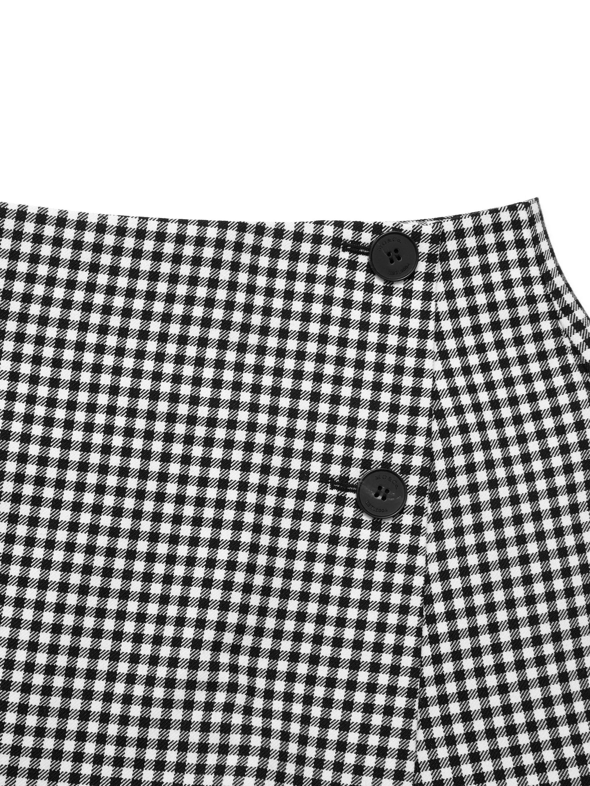 Wool Blend Plaid Shorts