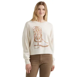 Wrangler Women's Retro Western Boot Crew Sweater